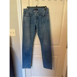 3x1 Distressed Mid Rise Straight Leg Button Fly Jeans - Size 30 - M4RS10272